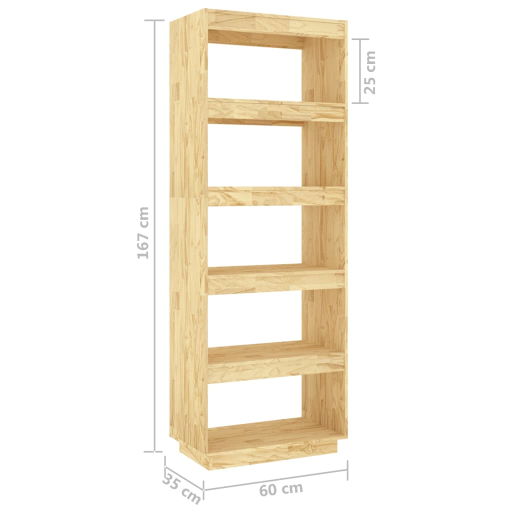 Bookshelf Room Divider 60 x 35 x 167 cm Solid Pine Wood