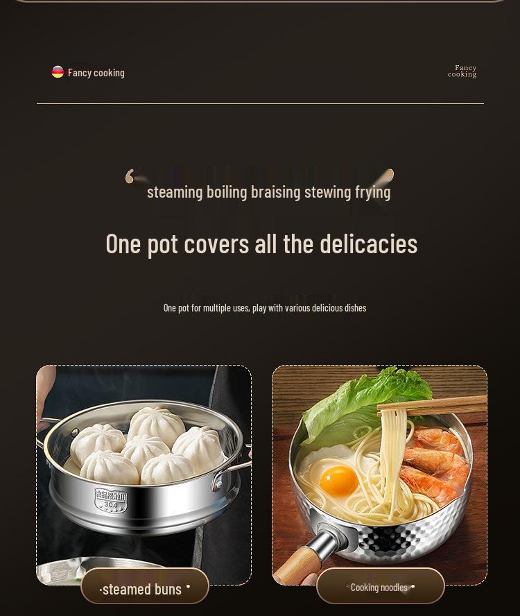 Unbeschichtete Edelstahl Yukihira Milchpfanne – Babynahrung & Ramen-Suppentopf