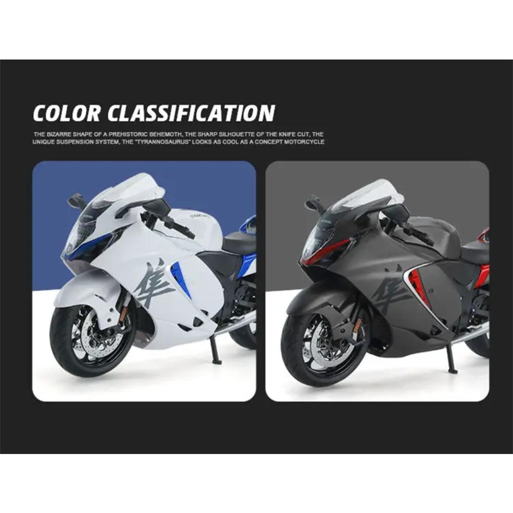 1/9 Suzuki Hayabusa GSX-1300R Alloy Motorcycle Model Toy Vehicle Collection Carrying Lighting Off Road Autocycle Toy Car