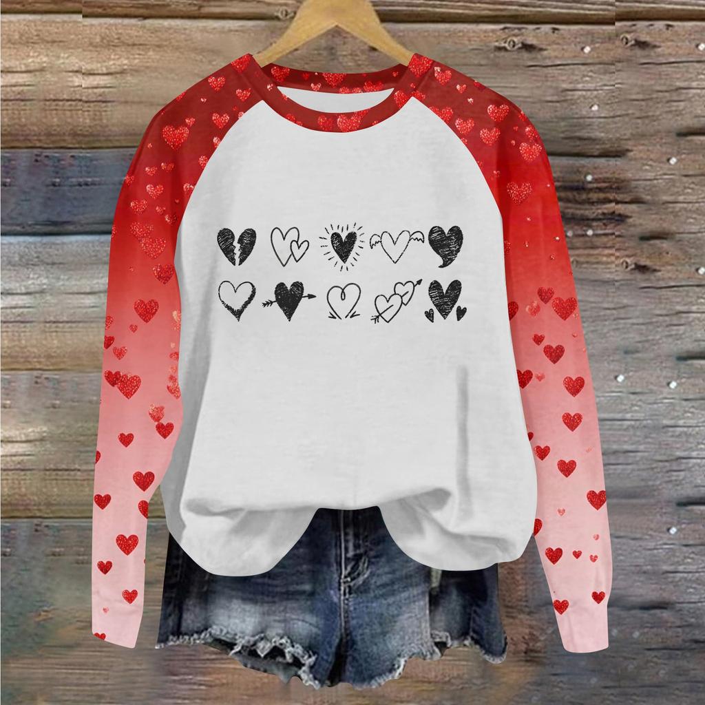 Women's Fashion Printed Long Sleeve Loose Round Neck Sweatshirt