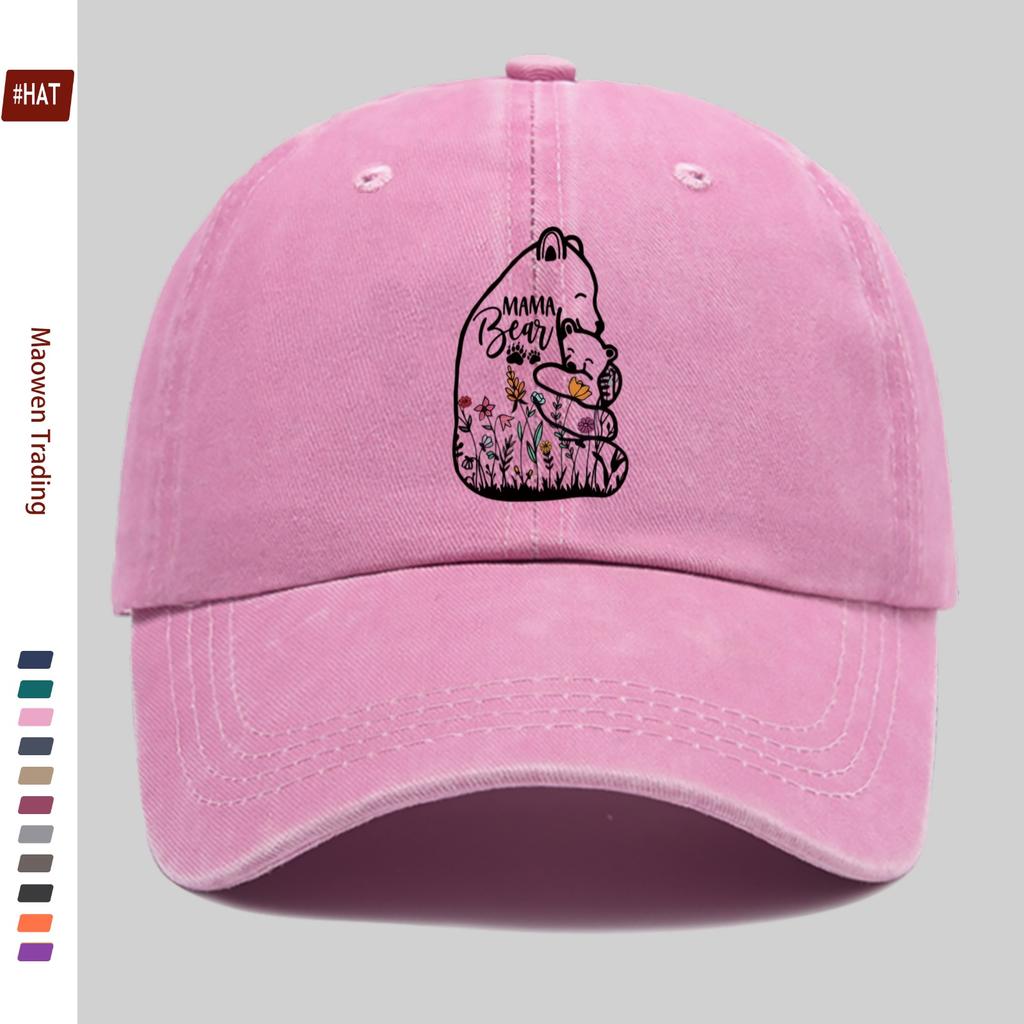 Pc Easy Mama Bear Print Baseball Cap MotherS Day Street Casual Decor Design Sun Hat Comfortable And Lightweight Adjustable