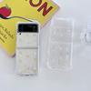 For Samsung Z Flip 3 Case Moon Star Sequin Clear Folding Phone Case For Galaxy Z Flip 4 Zflip3 5g Shockproof Hard Pc Back Cover