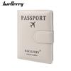 Baellerry Men and Women Pu Leather Short Purse RFID Card Holder Anti-magnetic Passport Holder Simple Snap Button Wallet