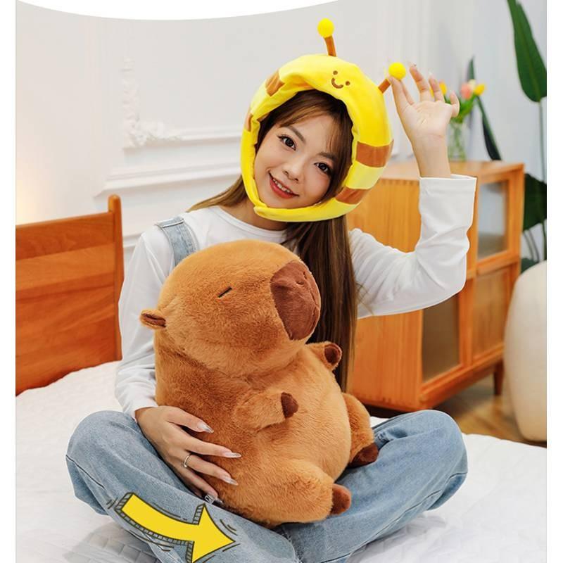 Plush Capybara Bee Toy Cartoon Stuffed Doll Living Room Decoration Gift Kids