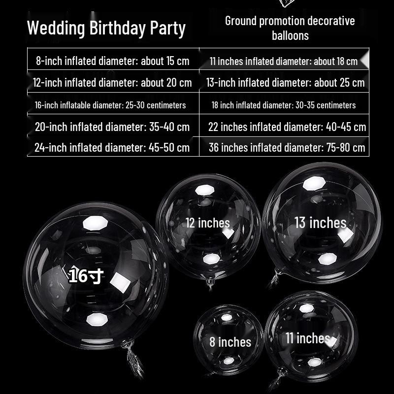 Transparent Bobo Balloons for Weddings & Birthday Celebrations - 18", 20", 24