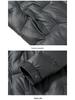 2025 Winter Men's Shiny Leather Hooded Down Jacket - Casual, Warm, Pure Color Outerwear