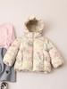 Floral Girls' Down Jacket 2025: Winter Outerwear for Medium & Large Kids, 90% Down