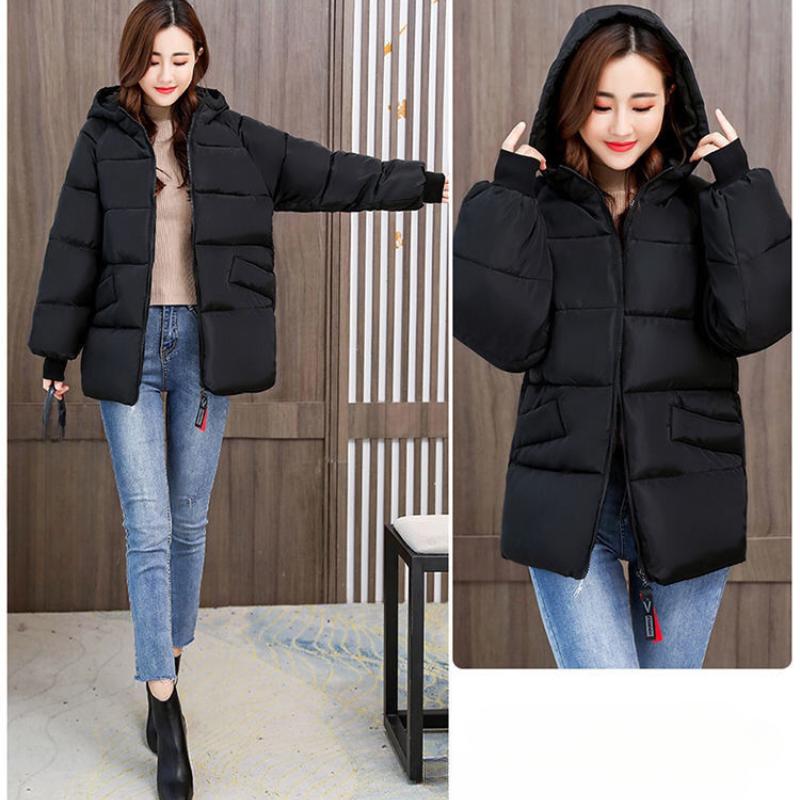 Damen Koreanische Version Plus Größe 8XL Fashion Parker Jacke Mittellange Daunenjacke Plus Dünger Zur Vergrößerung Der Lockeren Jacke