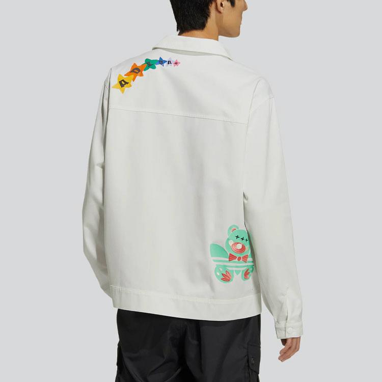 adidas Originals SS22 Logo Cartoon Print Long Sleeve Sports Jacket HP0116