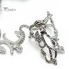 Finger Chain Ring Flower Pattern Jewelry Adjustable Women's Fashion Women Link for Wedding