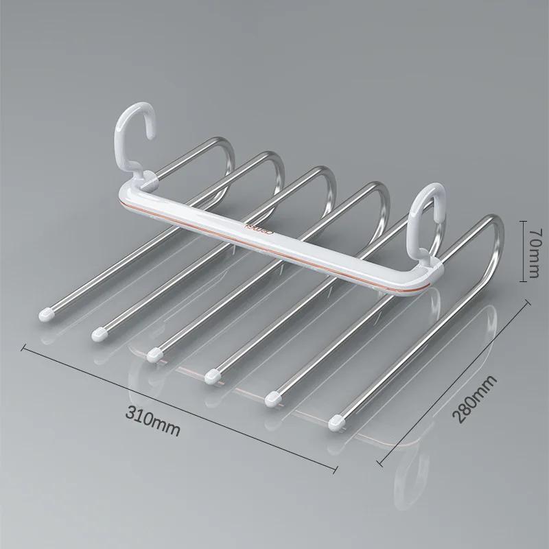 

Multi functional S-shaped wardrobe storage rack 6-in-1 saves space, home wardrobe anti slip metal hanger storage artifact белый