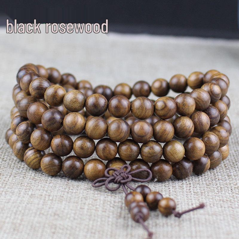 Wooden Sandalwood Buddhist Bead Bracelets - 108 Beads, Unisex Jewelry for Couples