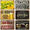 Retro Wall Art Mural Outdoor House Bathroom Home Room Decorations Decor Vintage Metal Signs Plates Tin Sign Posters Man Cave Bar