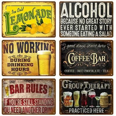 Retro Wandkunst Wandbild Außenhaus Badezimmer Heimzimmer Dekorationen Dekor Vintage Metallschilder Teller Blechschild Poster Man Cave Bar