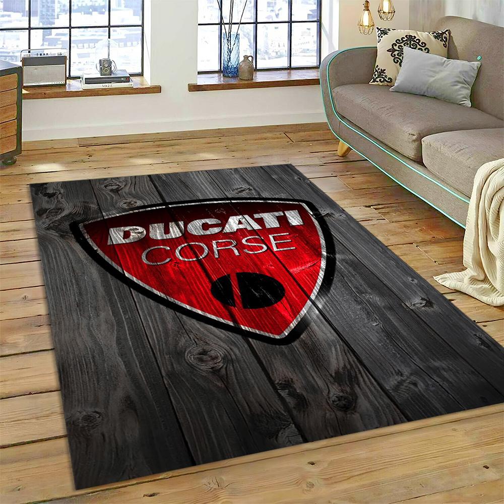 3D Rennmotorrad Schild Teppich für Wohnzimmer Schlafzimmer Zuhause Sofa Dekoration, Kinder Spiel Rutschfeste Bodenmatte Weihnachtsgeschenk