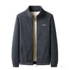 Men's -color Casual Thickened Jacket, Men's Long-sleeved Stand-up Collar Warm Coat