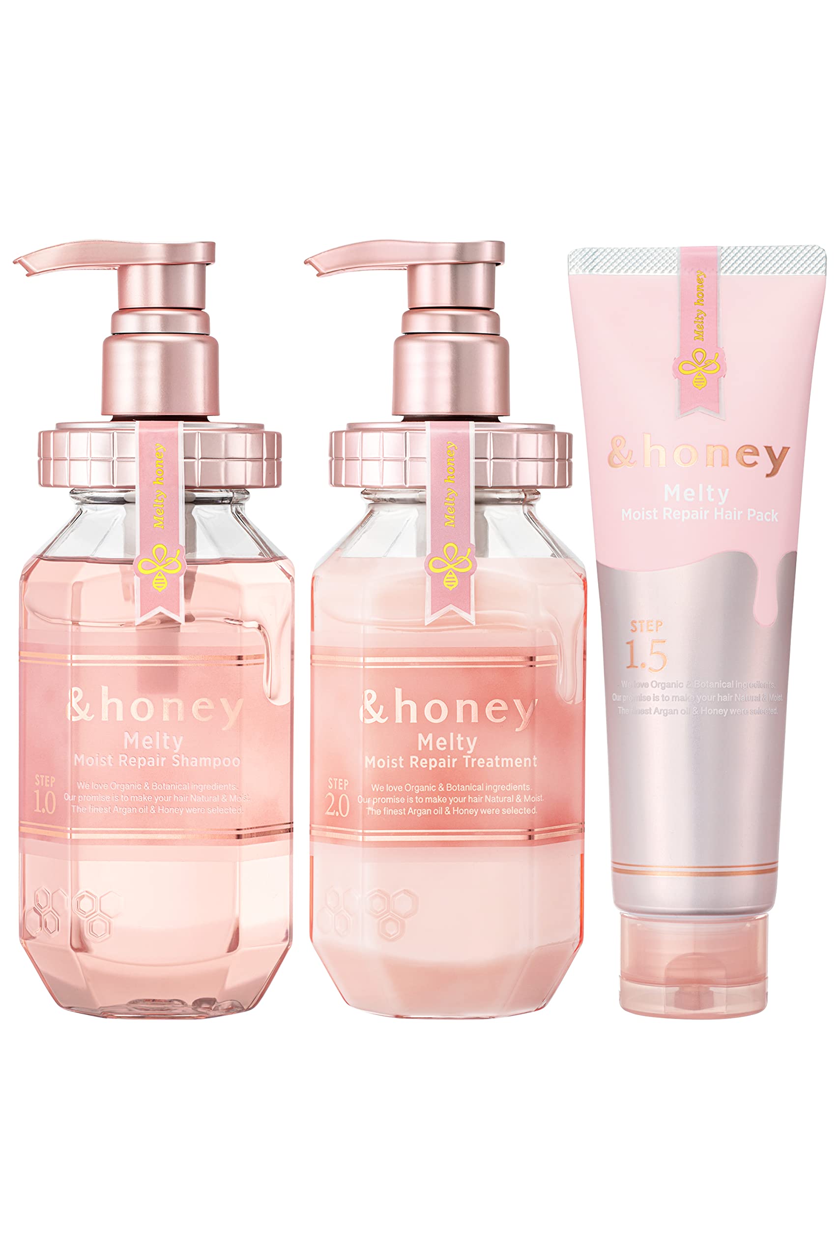 

Melty Moist Repair set Set & honey 3-piece [Шампунь/Лечение/Упаковка для волос] Шампунь/Кондиционер