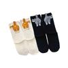 2pairs Women's Cute Funny Cat Ins Korean Style Mid-tube Socks Three-dimensional Ball Creative Socks