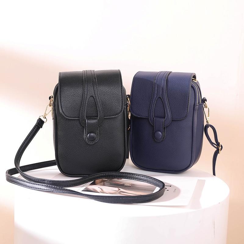 IELGY women's lychee pattern red messenger mobile phone bag