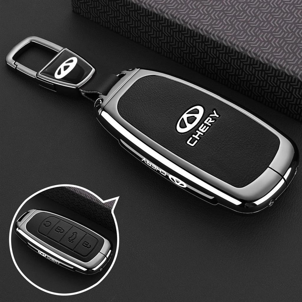 Estuche de Aleación de Zinc para Llave de Coche para Chery Tiggo 7 Pro 8 9 2025 2026 Llavero Funda Remota Bolsa Carcasa Soporte Anillo Accesorios Fob