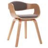 Dining Chairs 6 Pcs Bentwood and Taupe Fabric