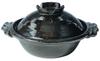 Kyoto Ware, Kiyomizu Ware, Touan Kiln, Earthenware Pot (Kyoto Pot), Size 8, Black Glaze, Kta686