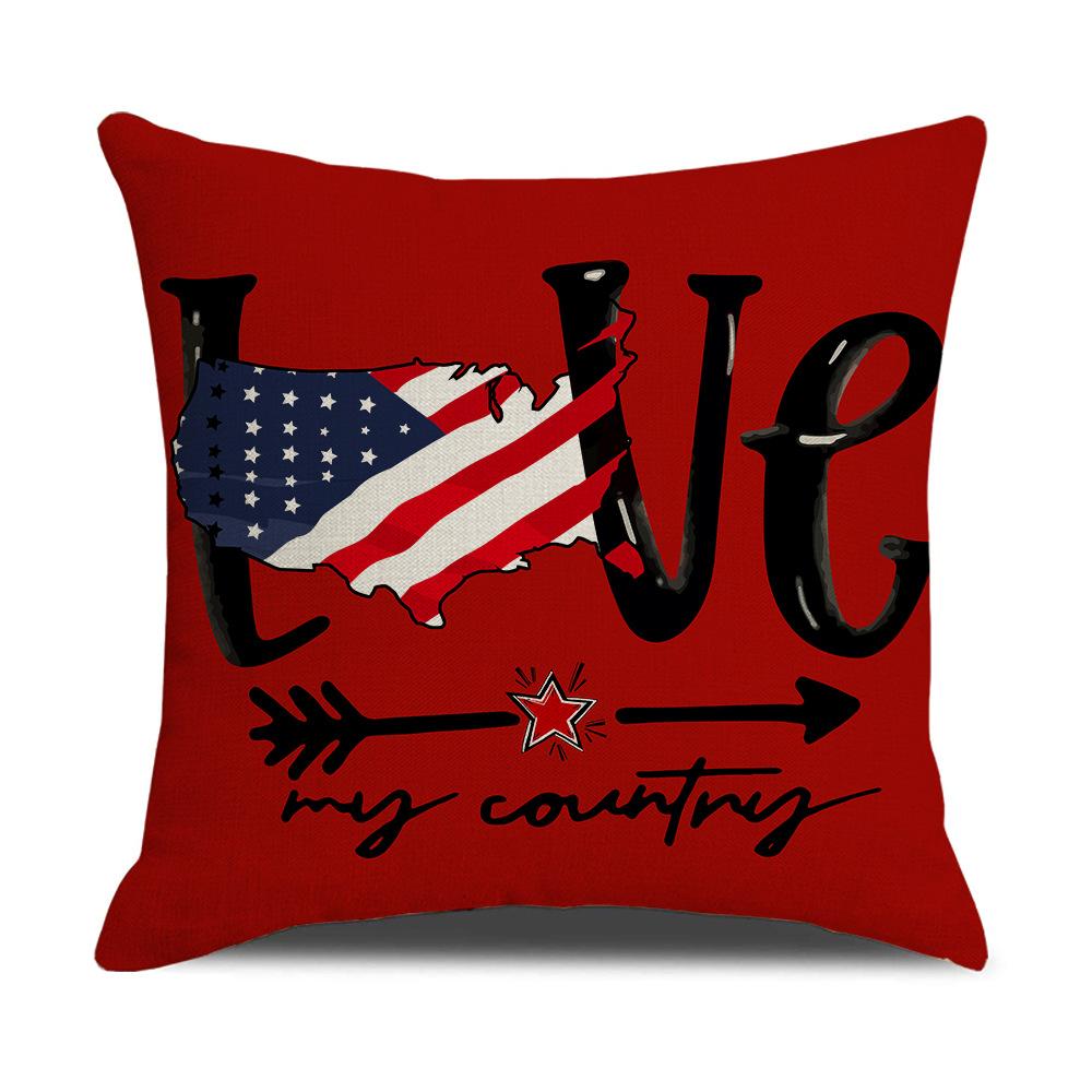 American Retro Independence Day Linen Pillow Cover Party Festive Decoration Pillow Cover Living Room Sofa Cushion Cover
