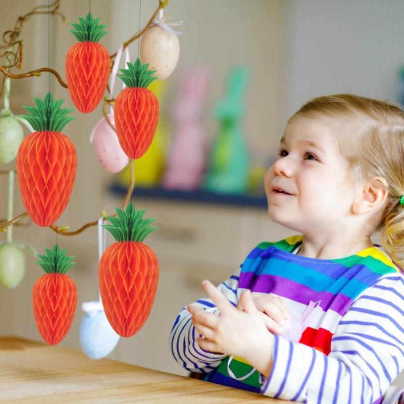 Pack Of 10 Artificial Paper Carrot Hanging Ornament For Home Party Decoration Spring Fall Festival Supplies