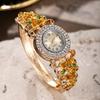 Vintage Court Style Floral Watch for Women Quartz Wristwatch