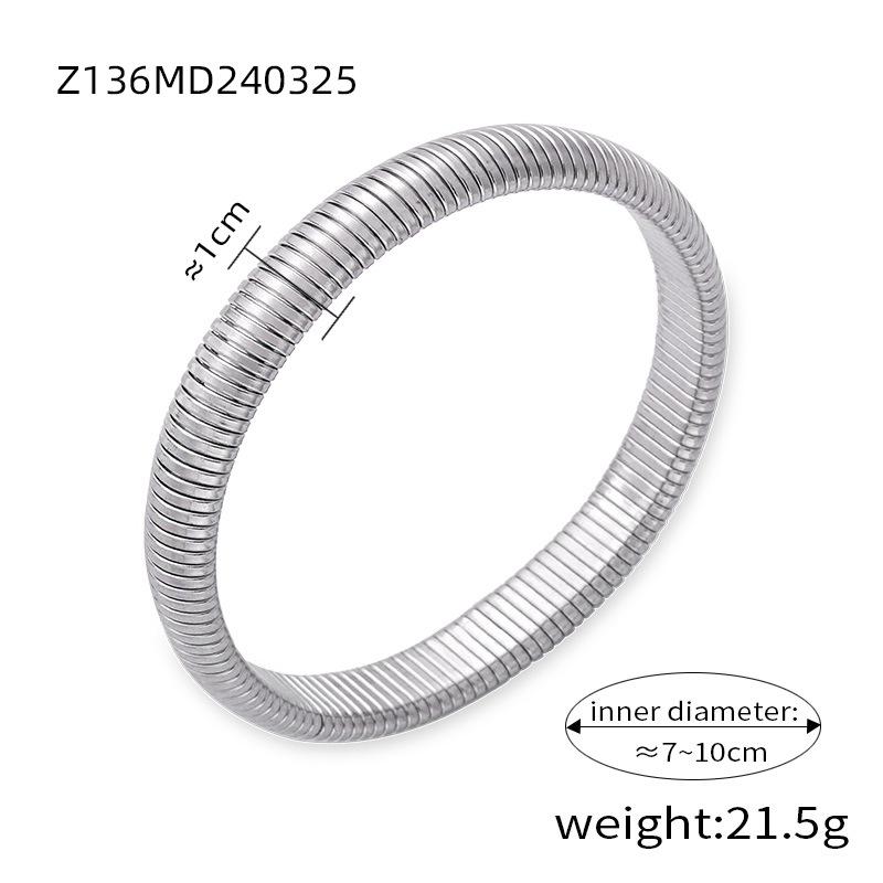 Wind Light Luxury Personalized Goose Throat Elastic Bracelet Women's French Titanium Steel Gold-plated Smooth Wide Version Bracelet Jewelry