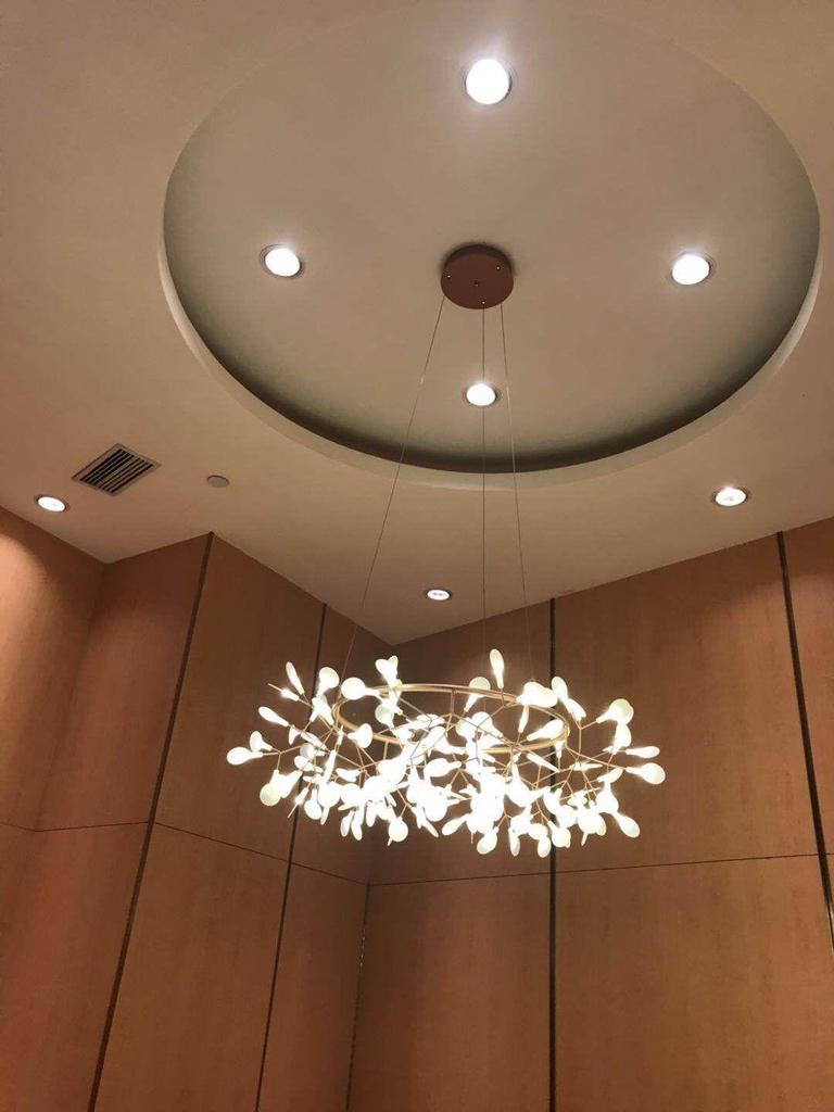 Nordic Minimalist Firefly Branch Chandelier for Restaurant, Hotel, and Villa