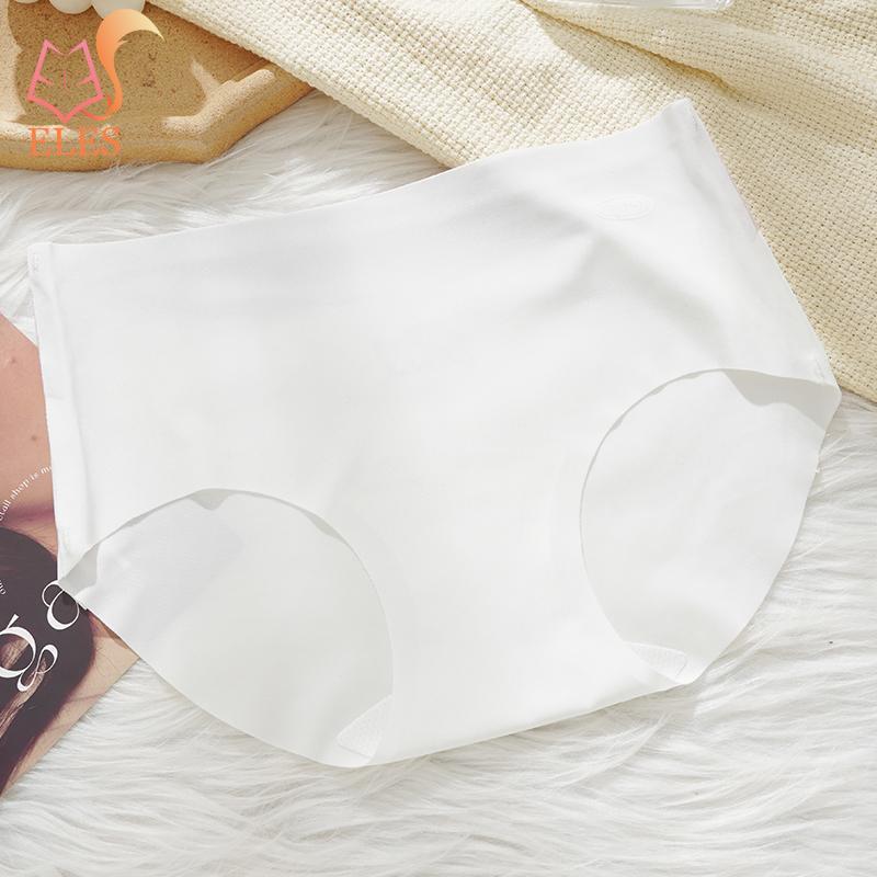 Ice Silk Seamless Contrast Color Girls Underwear Female Breathable Extended Crotch Summer Thin Triangle Underwear Ladies