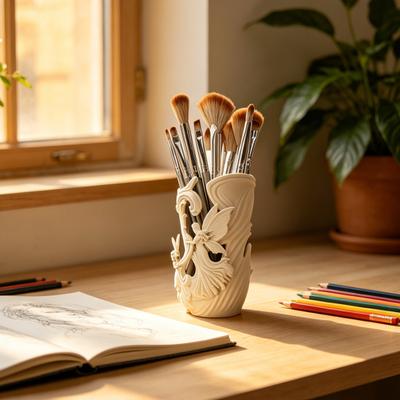 3D-gedruckter Stifthalter für den Schreibtisch, Stifte-Organizer & Make-up-Pinselhalter, Bürodekoration und Schreibtischzubehör, Perfekte Schreibtischorganisation, Lehrer