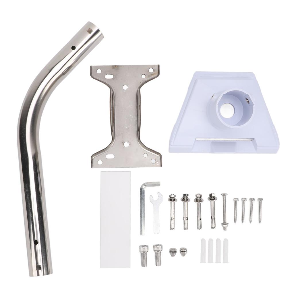 Kit de montare satelit, oțel inoxidabil ASA alb, rezistent la intemperii, reglabil la 88 de grade, cu perete lung