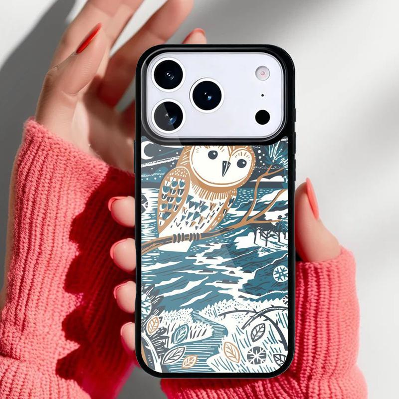 Cute Owl Cartoon Phone Case for iPhone 17 16 15 14 13 Pro Max Back Cover for 12 11 Pro Coque