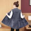 Veste Gilet en Denim Décontracté Coupe Ample pour Femmes Couleur Unie Tempérament, Vêtement d'Extérieur Mi-Long Style Rétro
