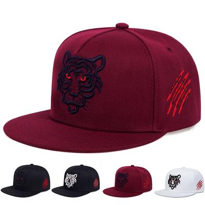 Unisex Tiger Embroidery Hip-hop Hats Spring Autumn Outdoor Adjustable Casual Baseball Caps Trucker Caps Sunscreen Hat