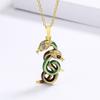 Colgante de circonita serpentina creativa de estilo moderno, colgante de serpiente doble, collar de mujer, diseño de moda, regalo de fiesta, joyería