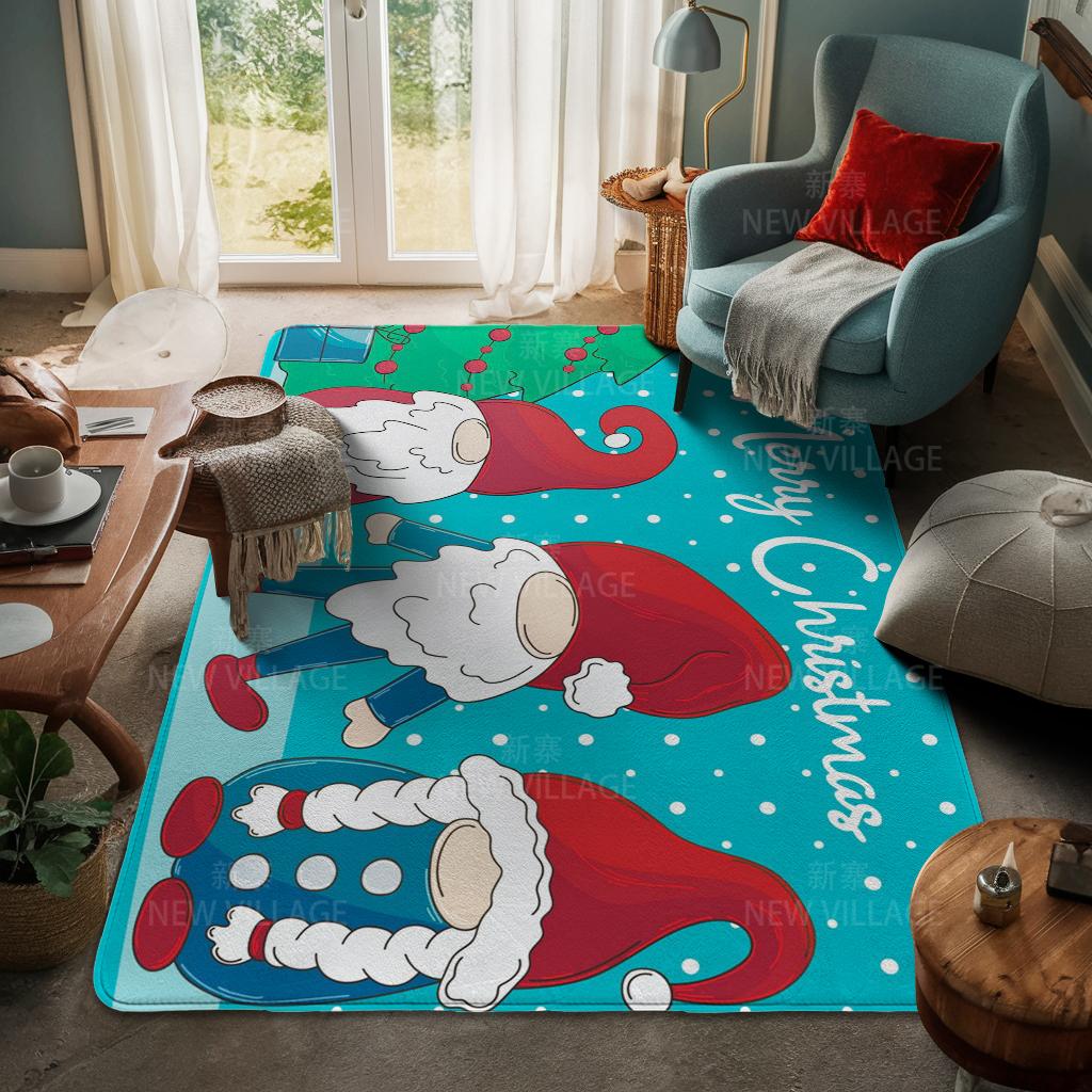 House Entrance Carpet Home Door Mat Living Room Bath Foot Bathroom Non-slip Water Absorption Rugs Bath Merry Christmas Winter