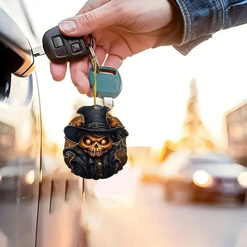 Car Decoration Halloween Pendant Acrylic Skeleton Head Pumpkin Vehicle Style