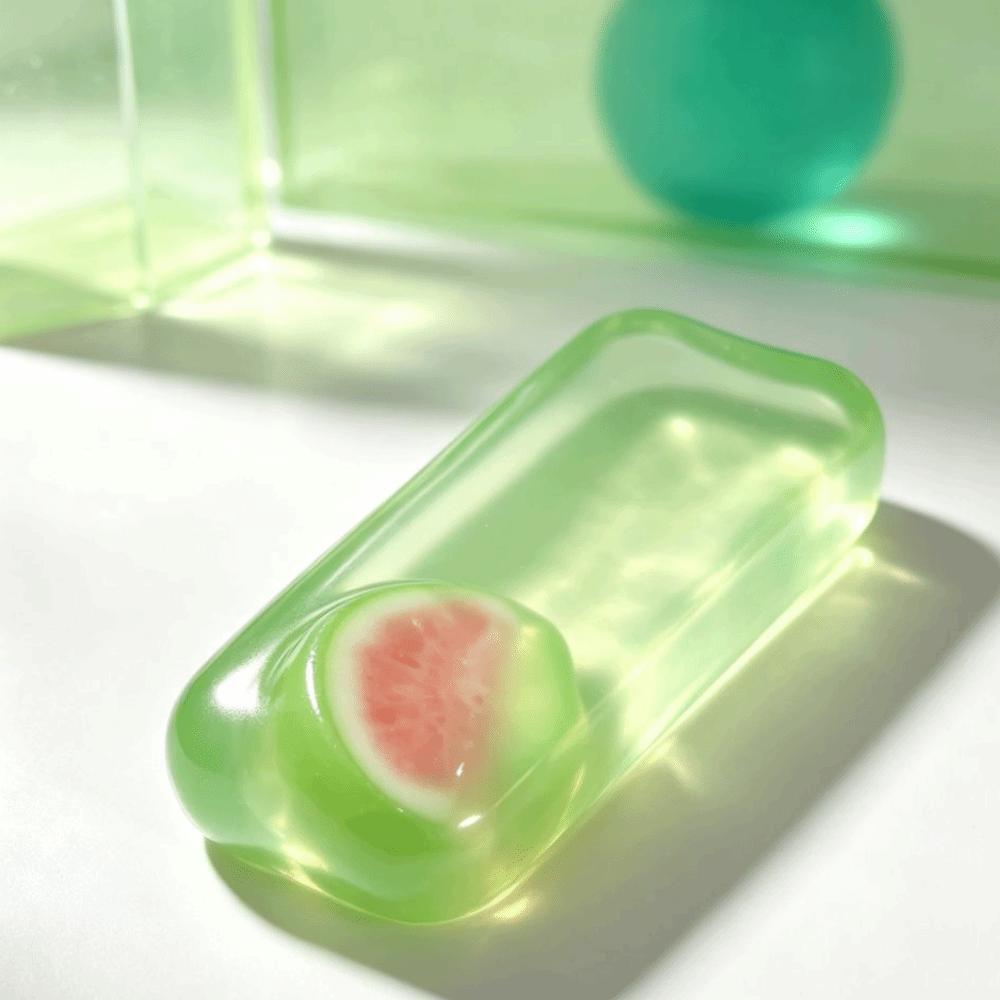 Transparent Reduce Pressure Toy Kawaii Fruit Ice Cube Squishy Toy Fruit Ice Cube Toy Desk Decor