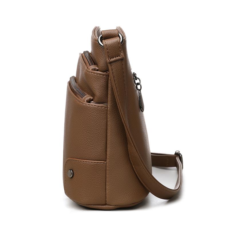 Fashion soft leather retro women's bag new Korean version shoulder bag casual fashion messenger women's bag
