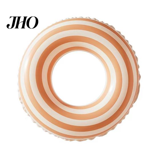 Inflatable Swim Ring Vintage Striped Swimming PVC Thickened Leakproof Men Women Buoyancy Aid Float Tube for Pool Beach Party