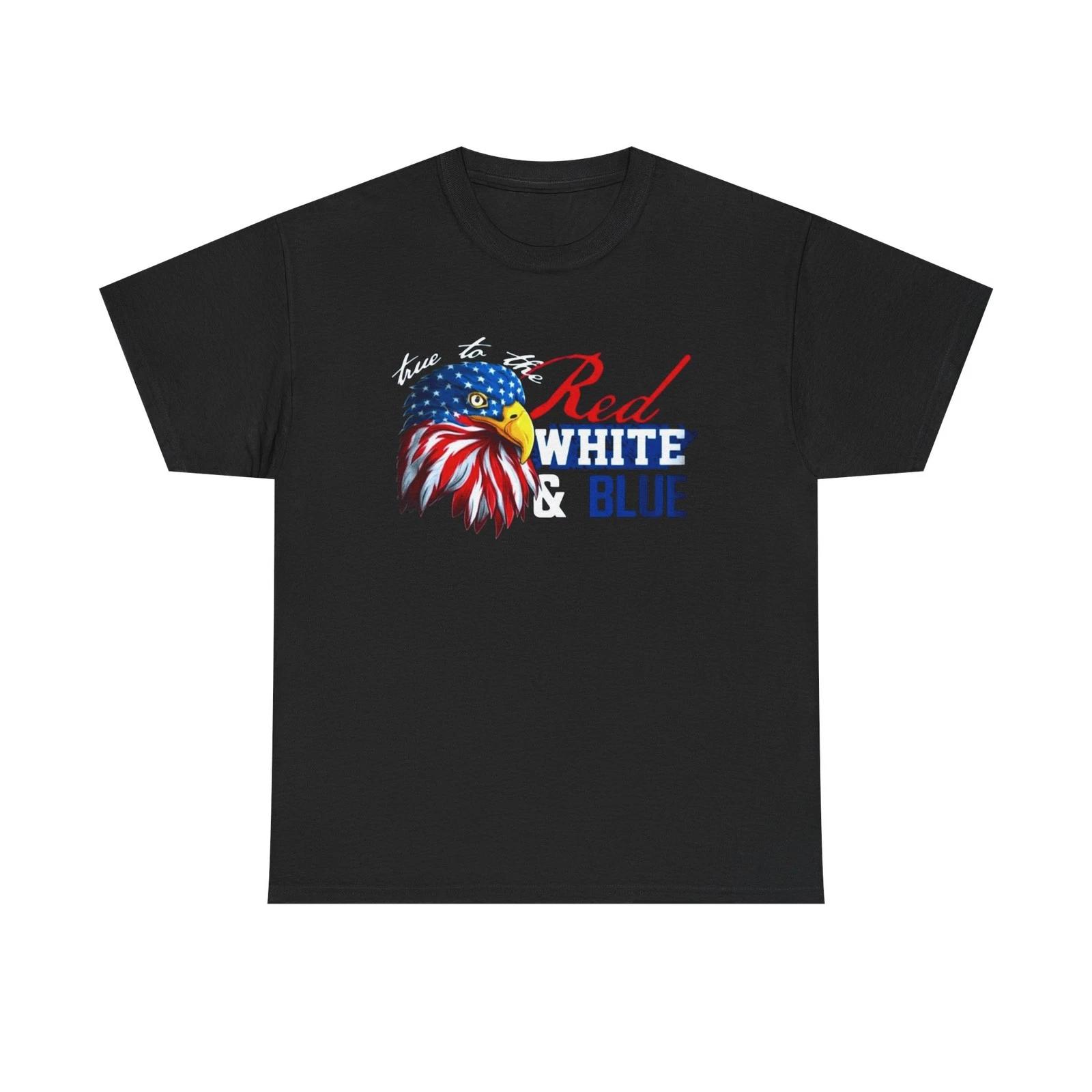True To The Red White And Blue Eagle Graphics DarkUnisex Heavy Cotton Tee S