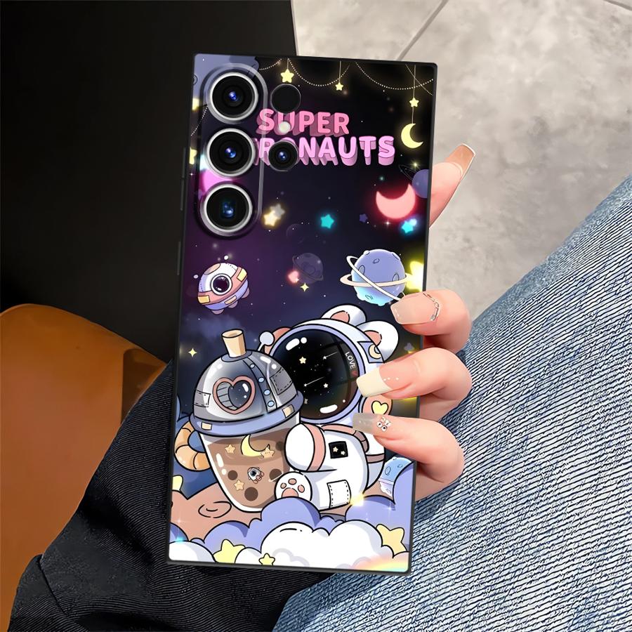 

Case for Samsung Galaxy S26 Ultra S23 S25 Plus S10 S9 Note 20 8 9 10 S20 Ultra S21 FE S24 Funda Phone Cover Cartoon Astronaut Galaxy S22+ 5G