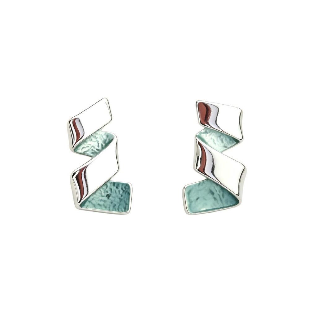 Hot Selling Irregular Geometric Enamel Stud Earrings Daily Versatile Personality Niche Geometric Styling Earrings