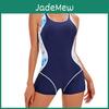 Neck Round Monokini Color Women Matching Skinny Elastic Breathable Quickdyring Sleevelss Plus Size Conservative Backless Surfing Swimwear