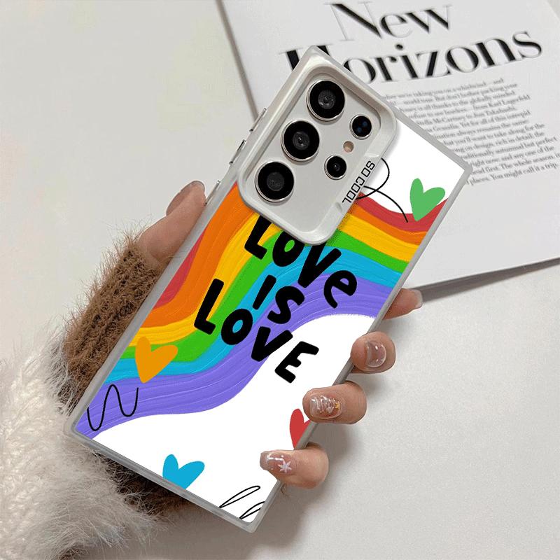 LGBT Rainbow Love Is Love Shockproof Phone Case for Samsung Galaxy S26 Edge S25 Ultra S24 FE S23 Plus S21 Cover Anti Fall Fundas