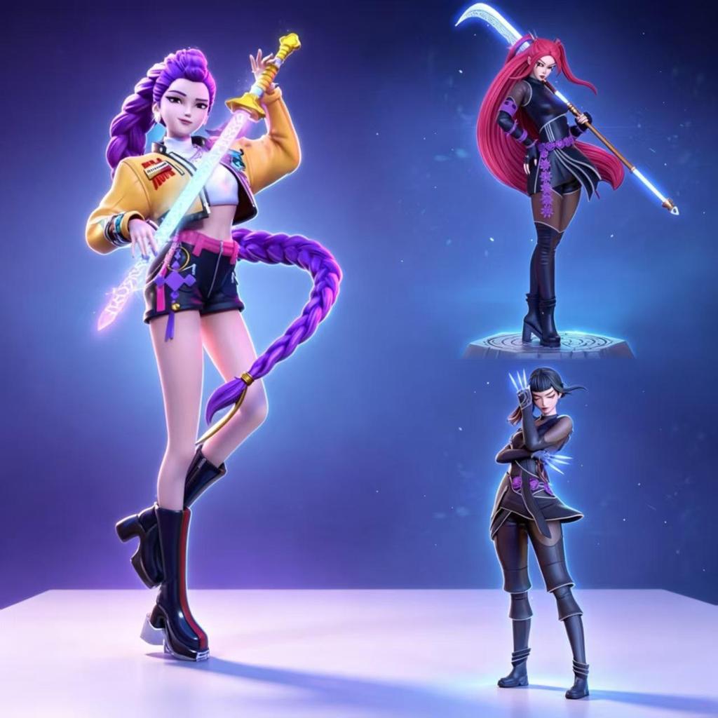 Real-life Monster Hunter Witch Squad Figures: Rumi, Mira, Zoe Desktop Ornaments