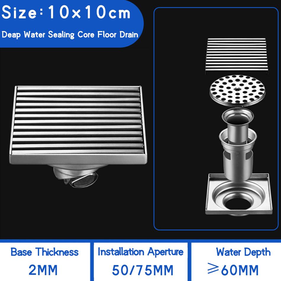 

304 Нержавеющая сталь Слив для пола Матовая полоса Прямоугольный Анти-запах Самогерметизирующийся Душ Ванная Комната Длинный Линейный Слив Для Пола